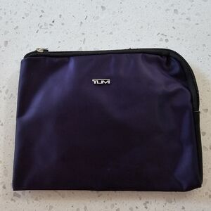 ✈️EUC TUMI Brand for Delta Mini Makeup Bag, Deep Purple, 6 inch with Eye Band